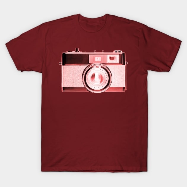 Red - Vintage 1960s Rangefinder Camera T-Shirt by DecPhoto